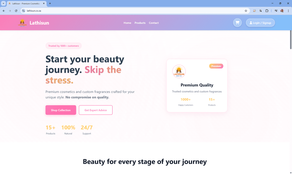 Lathisun eCommerce Screenshot 1